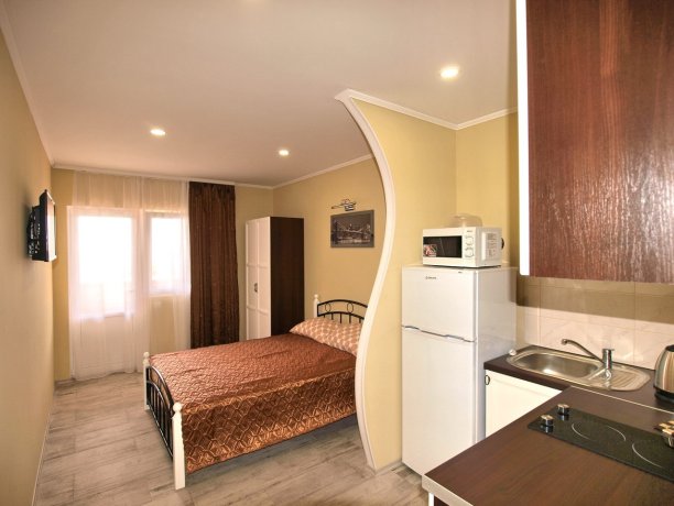 Студия №55 однокомнатный, база отдыха «Акварель», Кирилловка. Фото 4