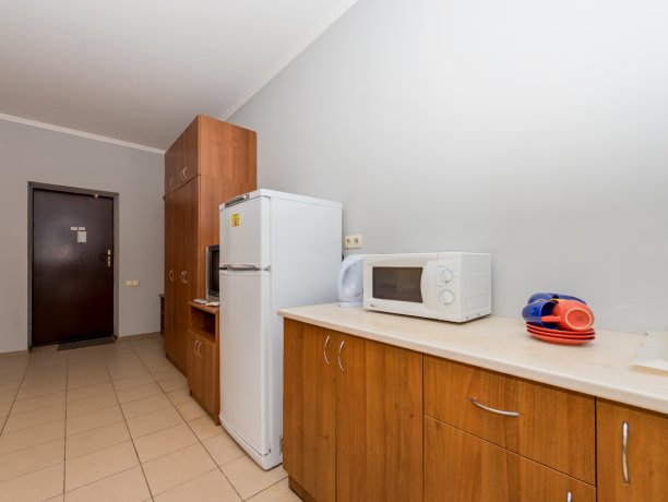 Люкс №102 однокомнатный, база отдыха «Водный мир», Кирилловка. Фото 3